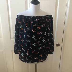Off the shoulder top butterflies